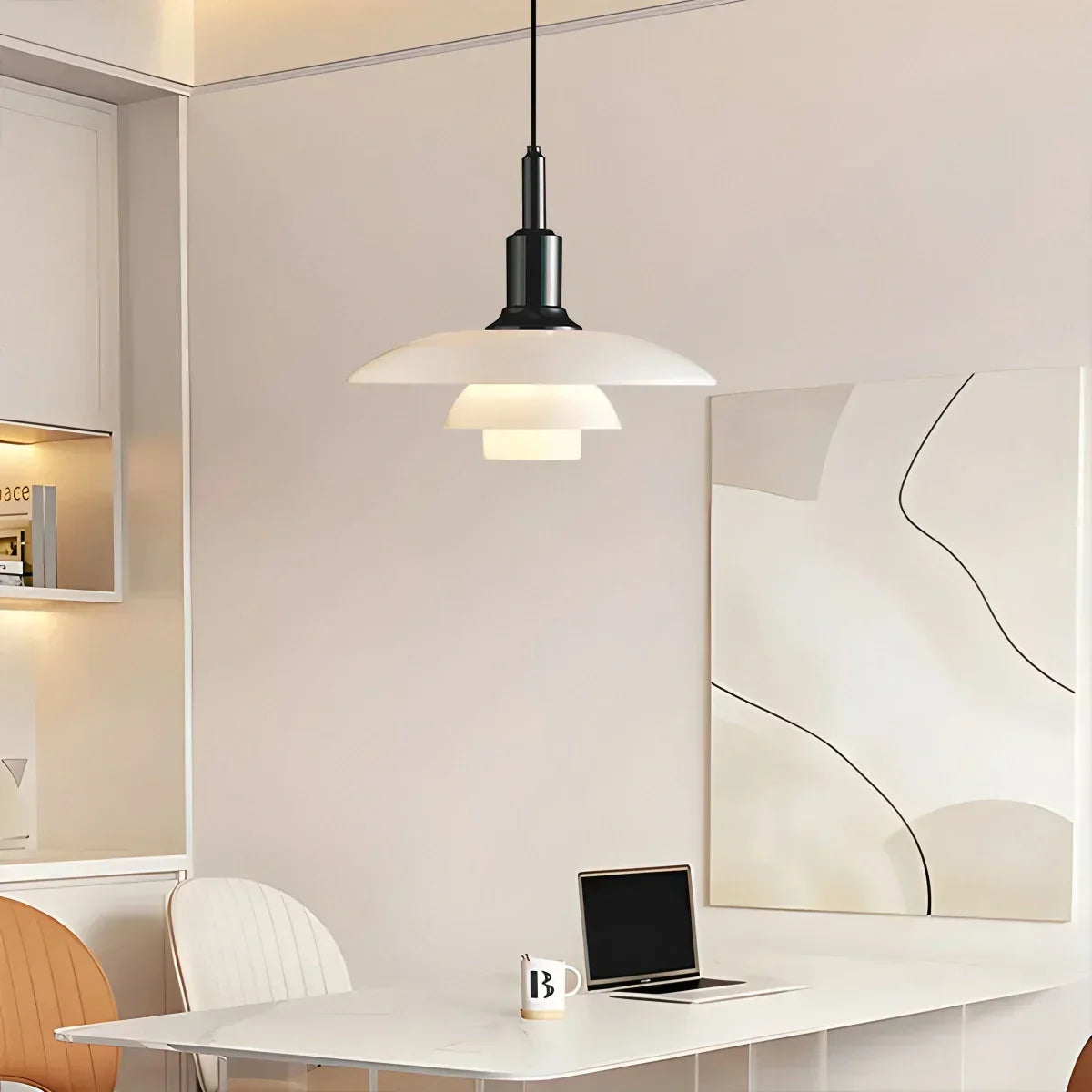 Danish Style Glass Pendant Light for Kitchen, Designer Ceiling Fixture