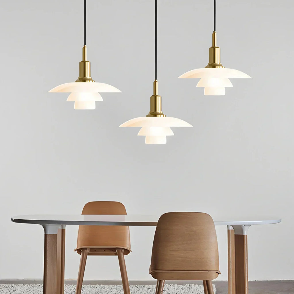 Danish Style Glass Pendant Light for Kitchen, Designer Ceiling Fixture