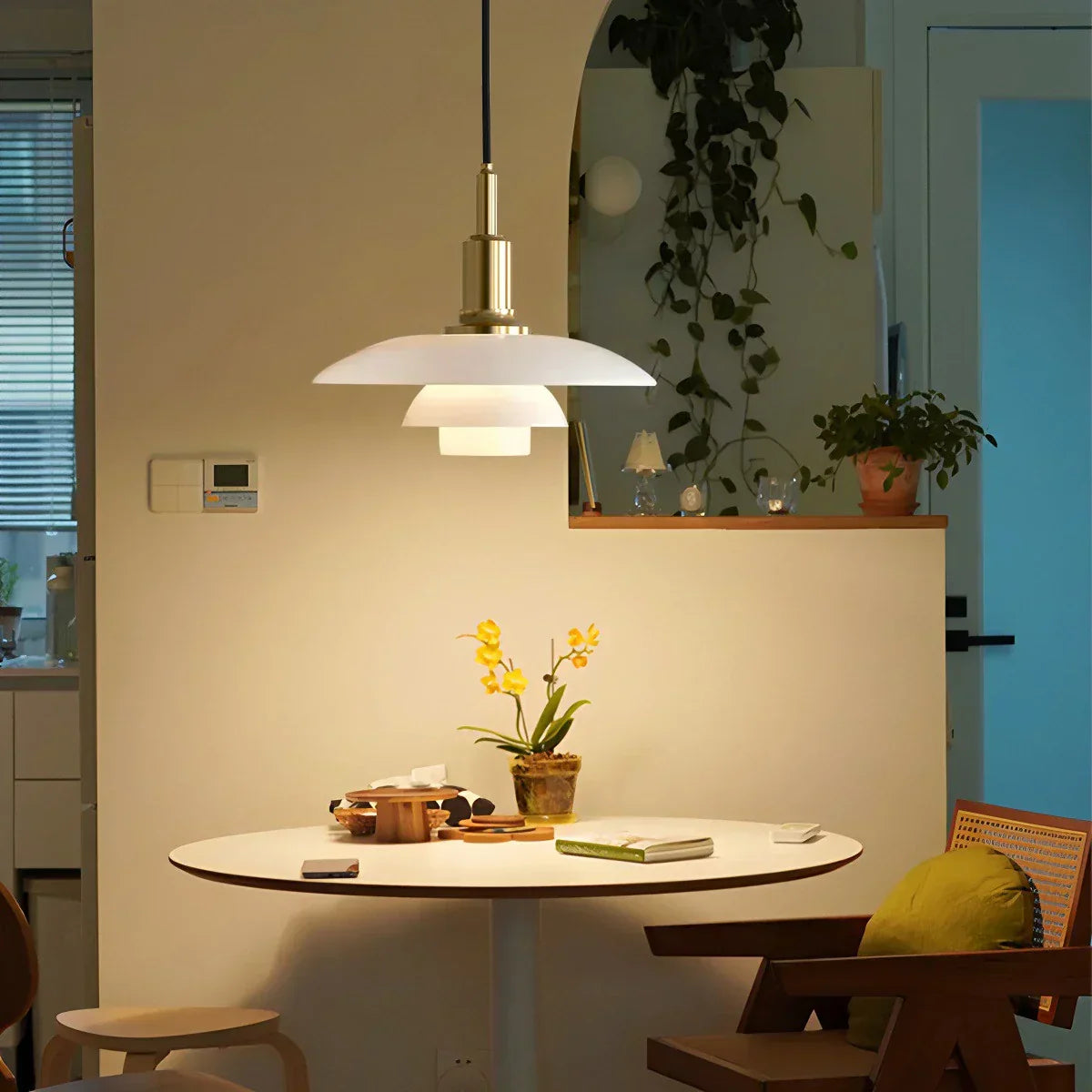 Danish Style Glass Pendant Light for Kitchen, Designer Ceiling Fixture
