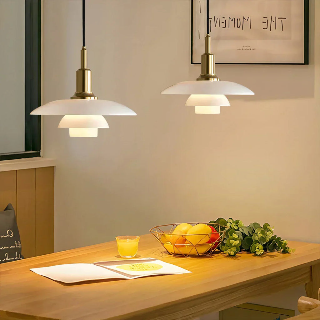 Danish Style Glass Pendant Light for Kitchen, Designer Ceiling Fixture
