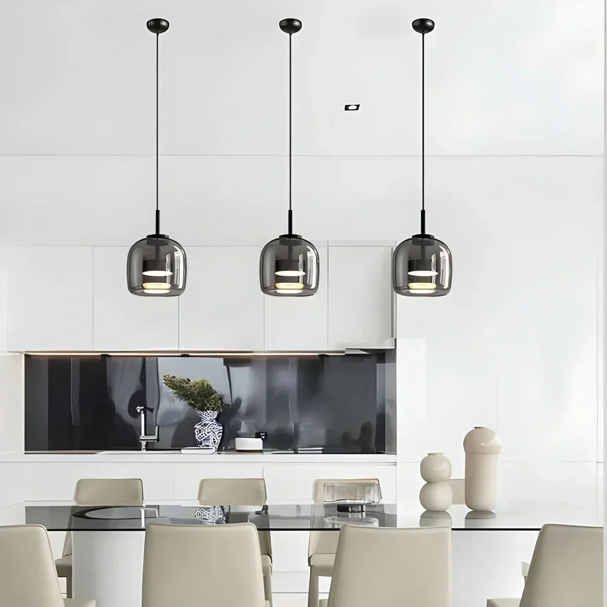 Morden Modern Glass Pendant Fixture For Dining Room