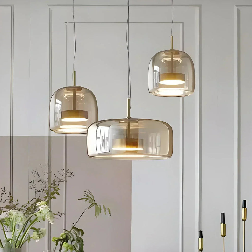 Morden Modern Glass Pendant Fixture For Dining Room