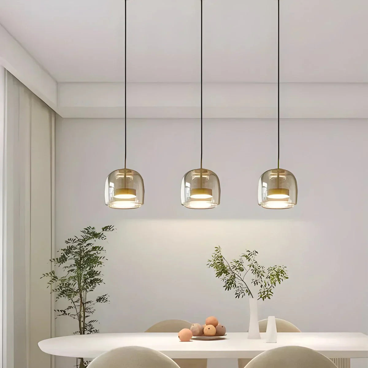 Morden Modern Glass Pendant Fixture For Dining Room