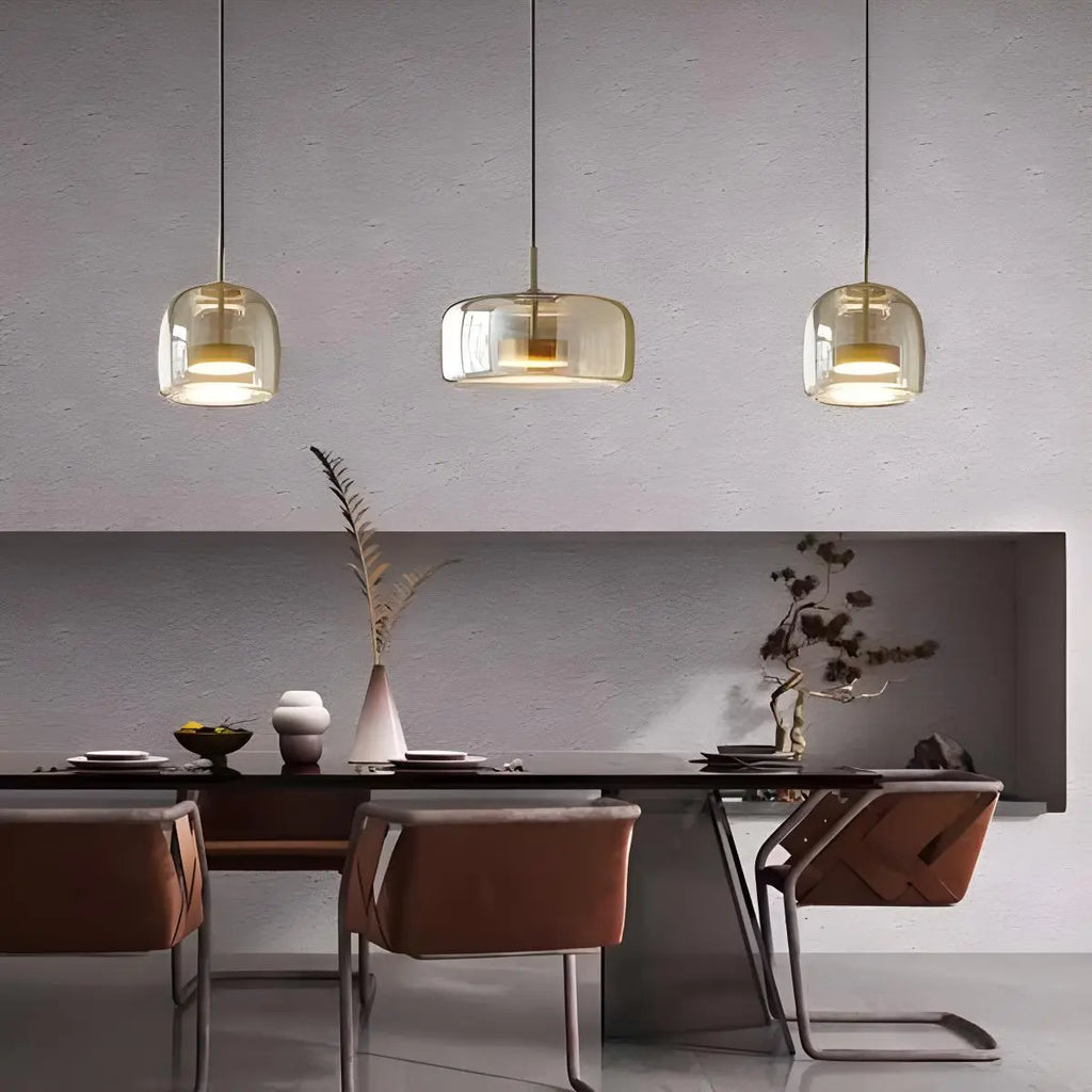 Morden Modern Glass Pendant Fixture For Dining Room