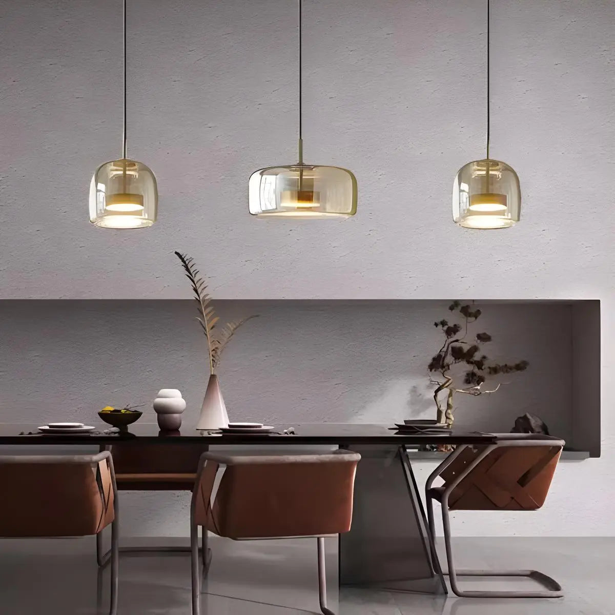 Morden Modern Glass Pendant Fixture For Dining Room