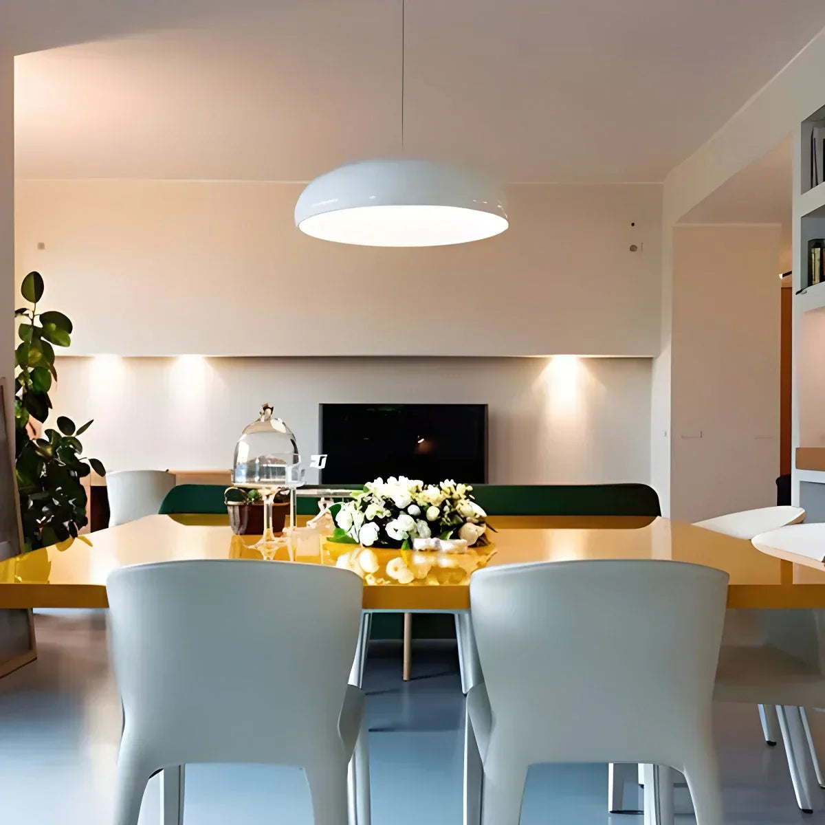 Sleek Contemporary Pendant Light Over Kitchen Island Fixture