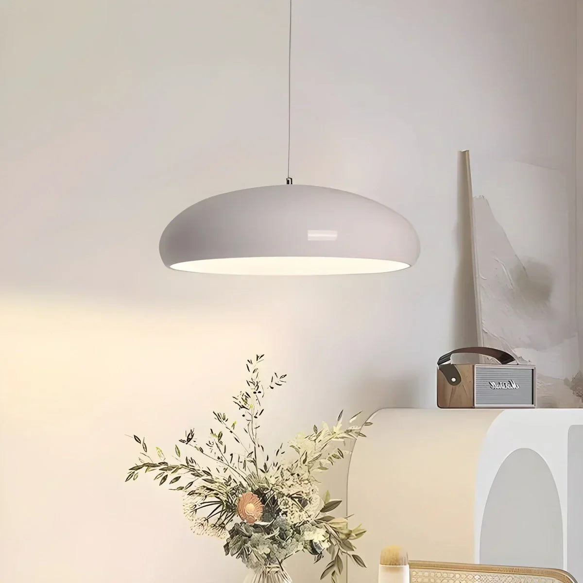 Sleek Contemporary Pendant Light Over Kitchen Island Fixture
