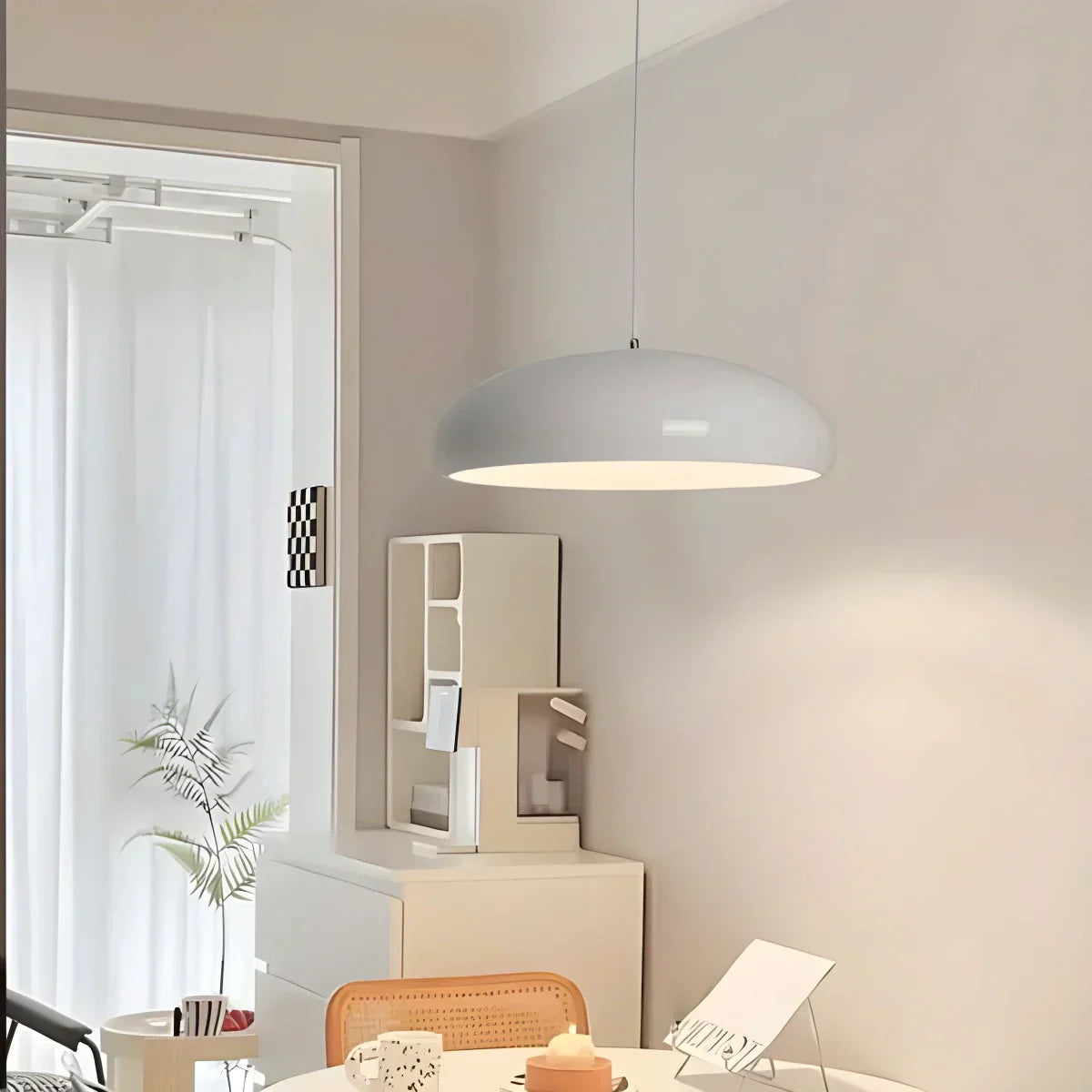 Sleek Contemporary Pendant Light Over Kitchen Island Fixture