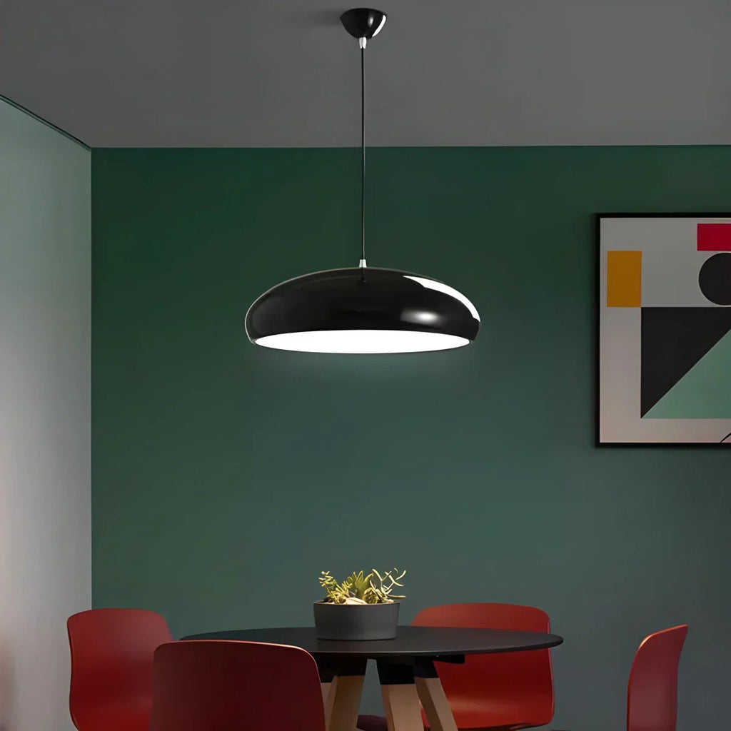 Sleek Contemporary Pendant Light Over Kitchen Island Fixture