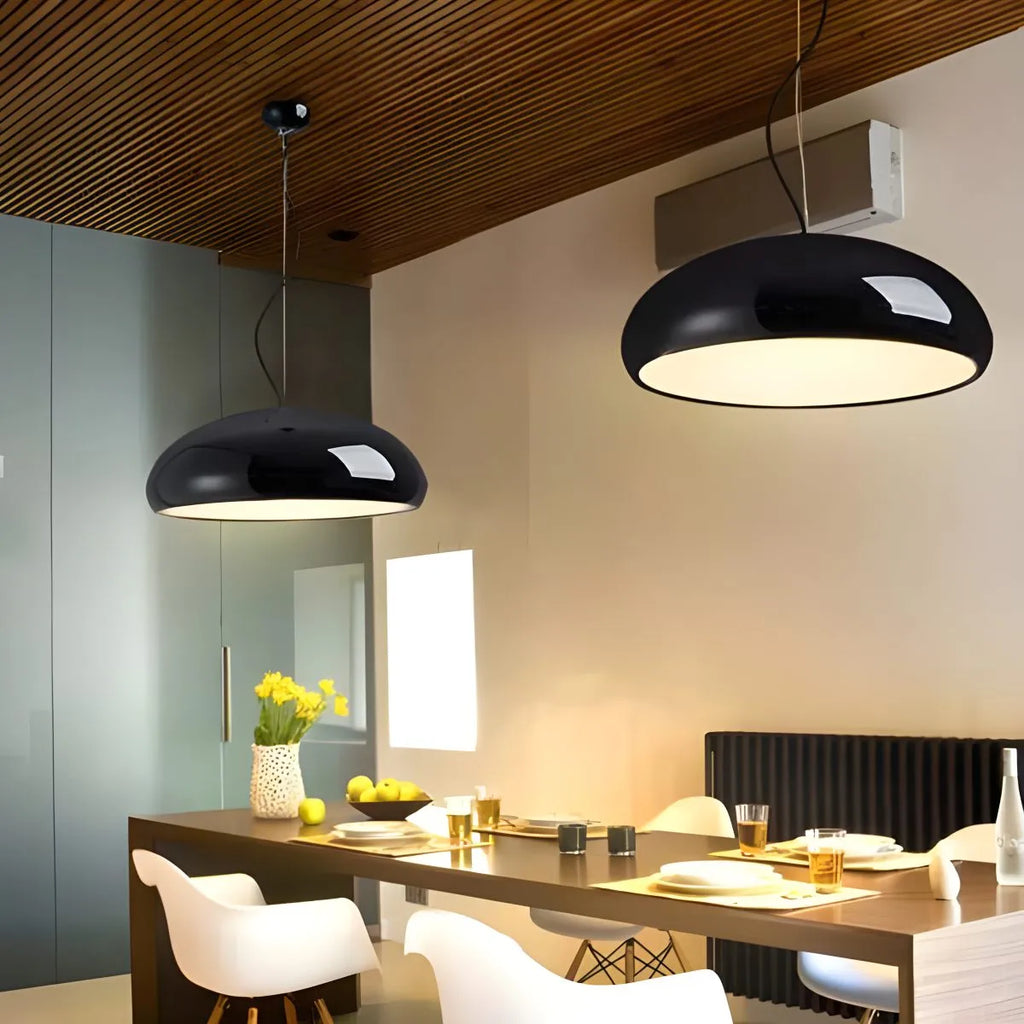 Sleek Contemporary Pendant Light Over Kitchen Island Fixture