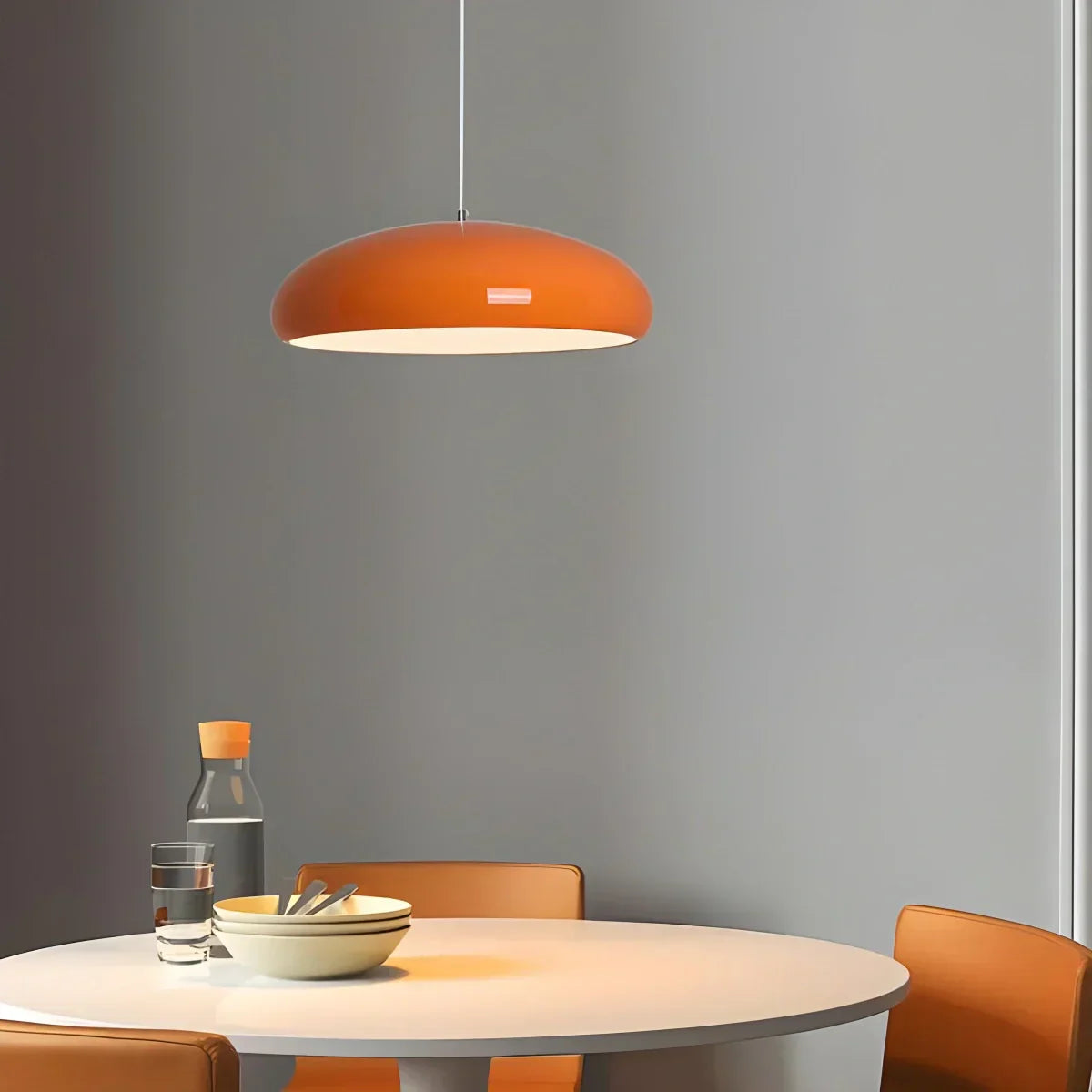 Sleek Contemporary Pendant Light Over Kitchen Island Fixture