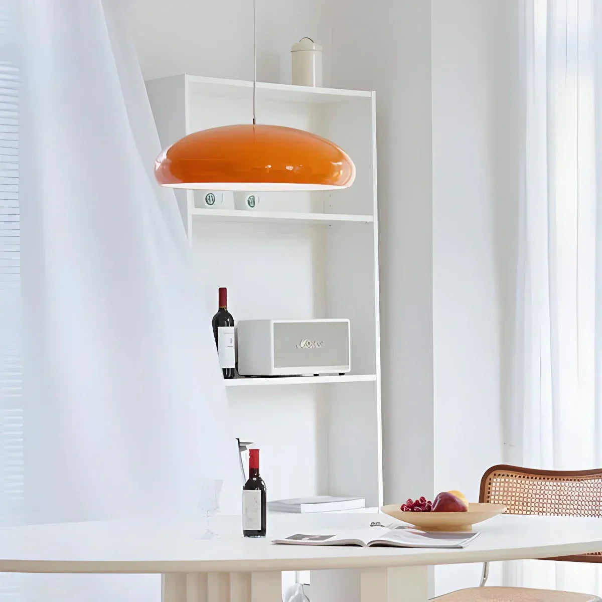 Sleek Contemporary Pendant Light Over Kitchen Island Fixture