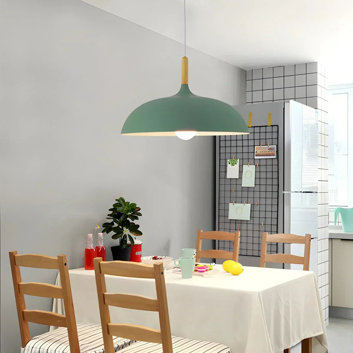 Pastel Dome Pendant Light With Soft Tones For Kitchen Island