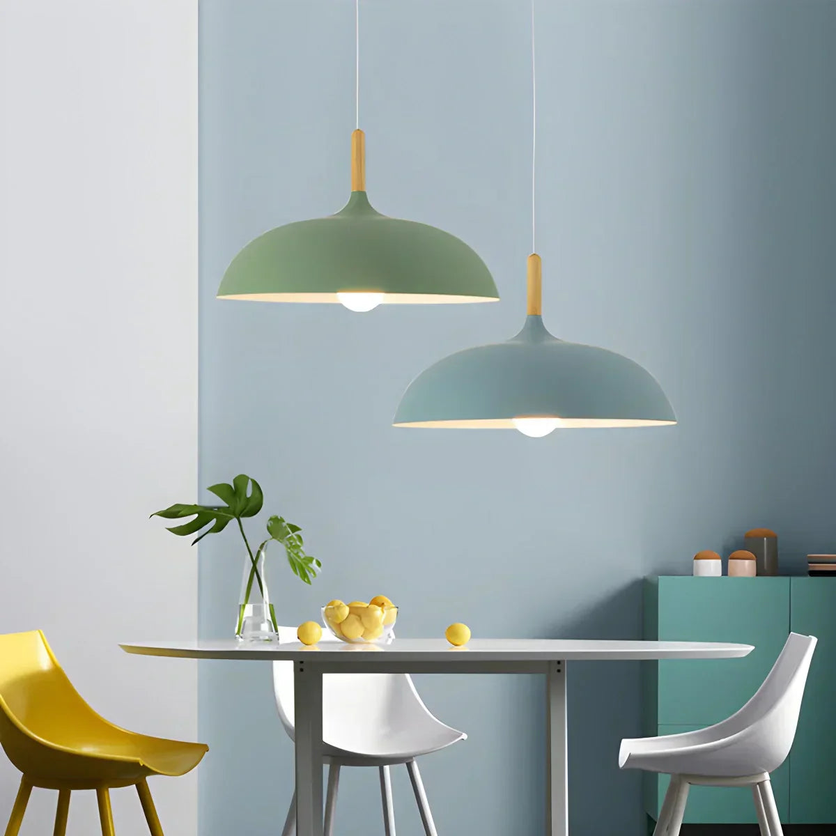 Pastel Dome Pendant Light With Soft Tones For Kitchen Island