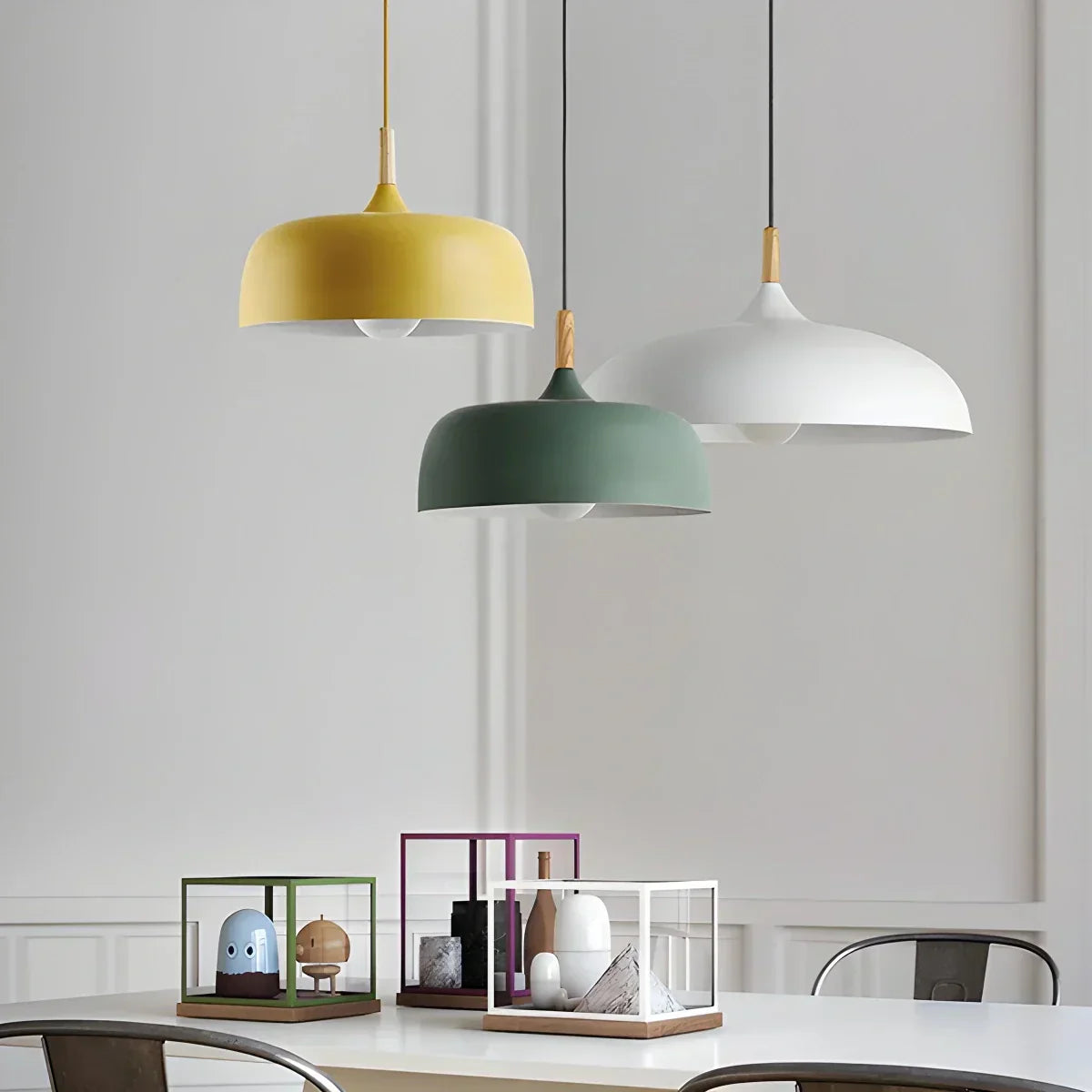 Pastel Dome Pendant Light With Soft Tones For Kitchen Island