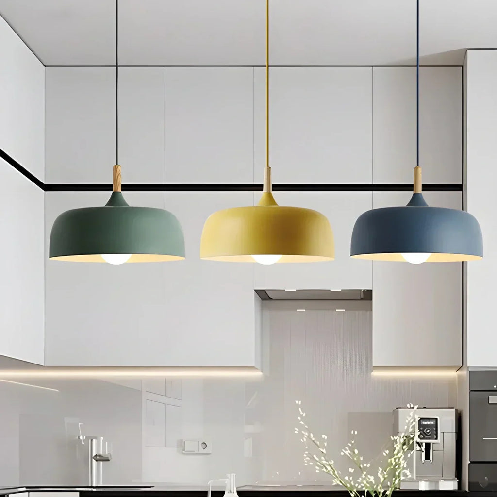 Pastel Dome Pendant Light With Soft Tones For Kitchen Island