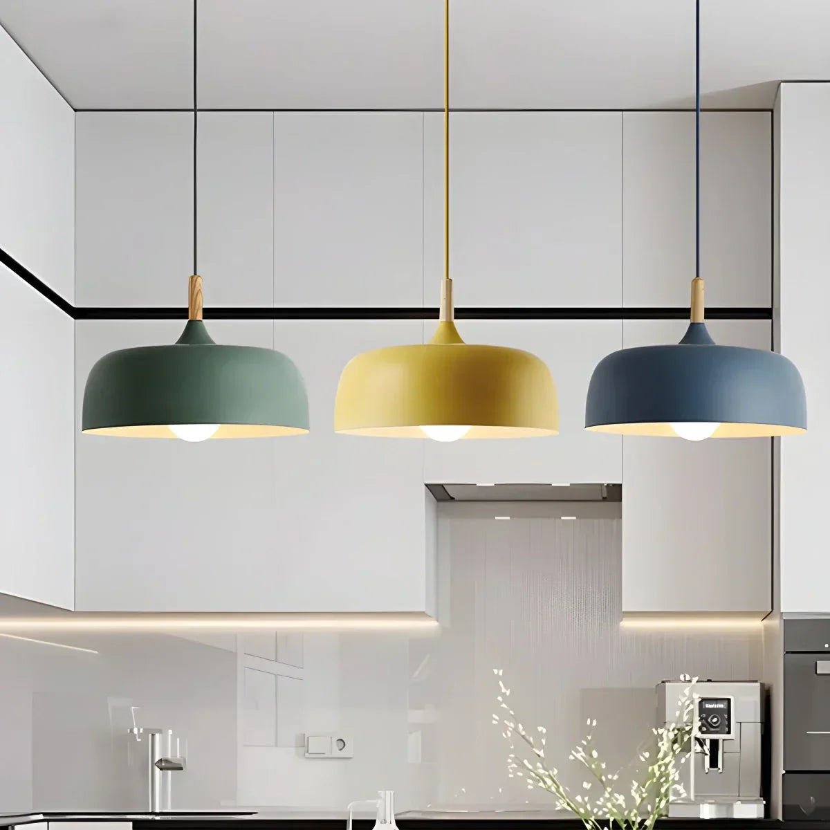 Pastel Dome Pendant Light With Soft Tones For Kitchen Island
