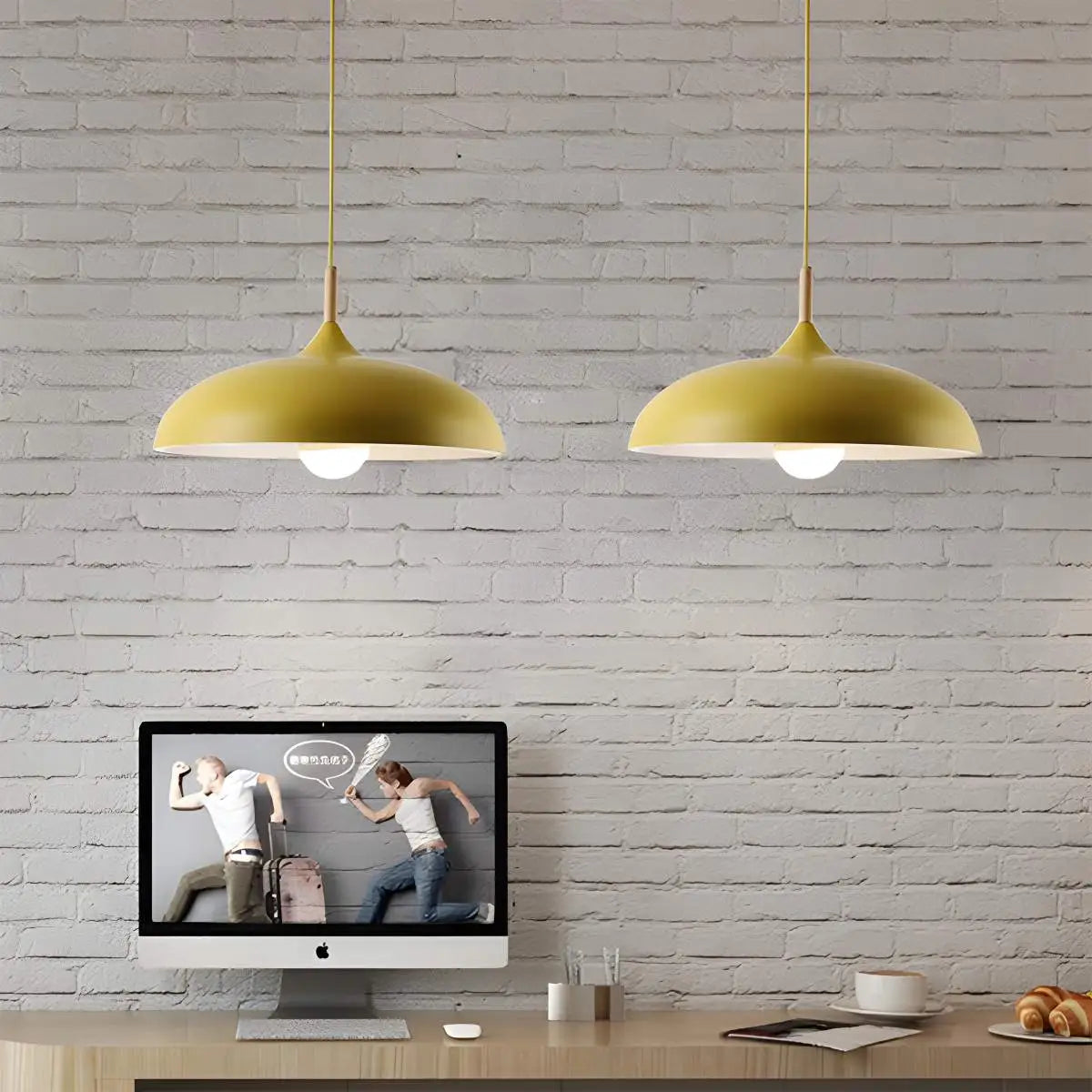 Pastel Dome Pendant Light With Soft Tones For Kitchen Island