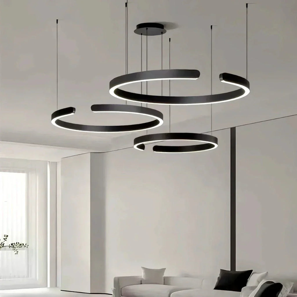 Sleek Circular LED Ring Chandelier For Living Room Decor