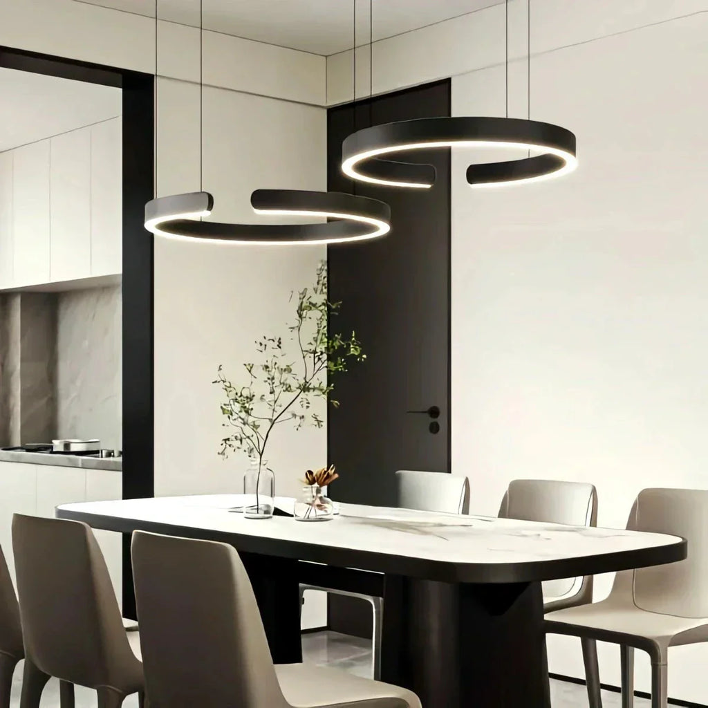 Sleek Circular LED Ring Chandelier For Living Room Decor