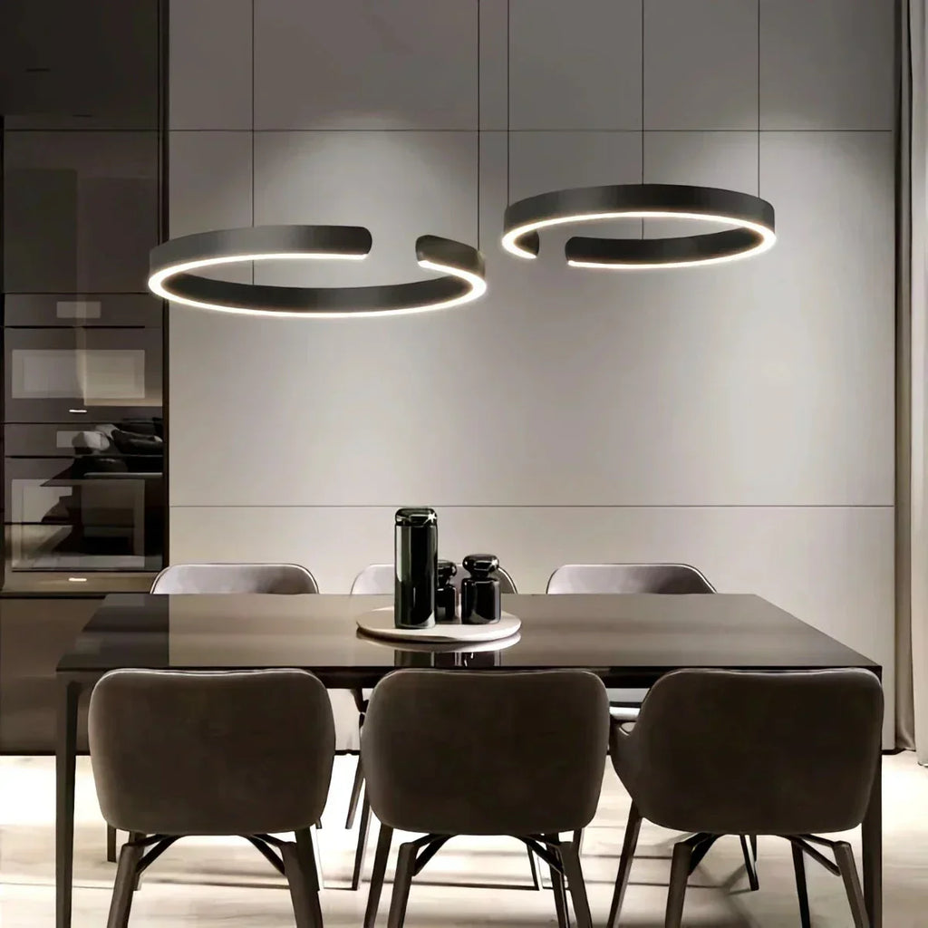 Sleek Circular LED Ring Chandelier For Living Room Decor