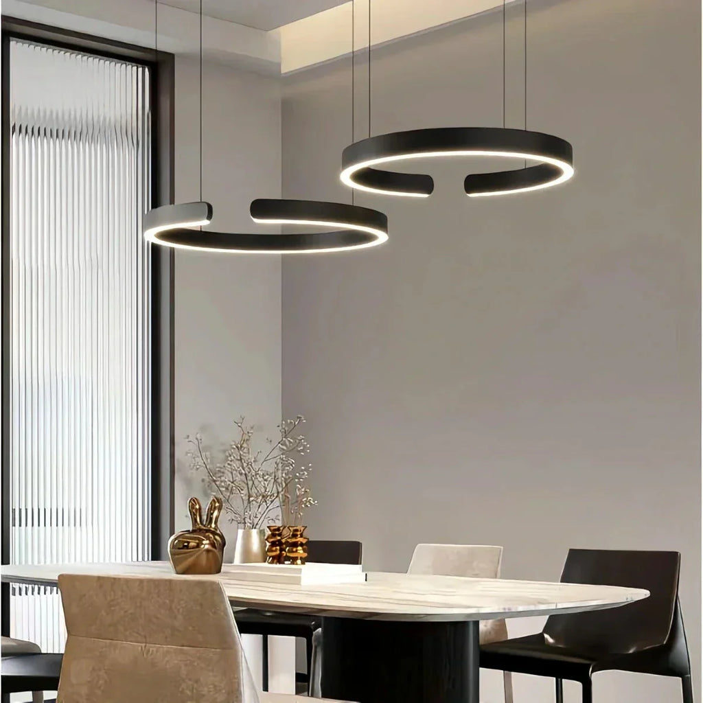 Sleek Circular LED Ring Chandelier For Living Room Decor