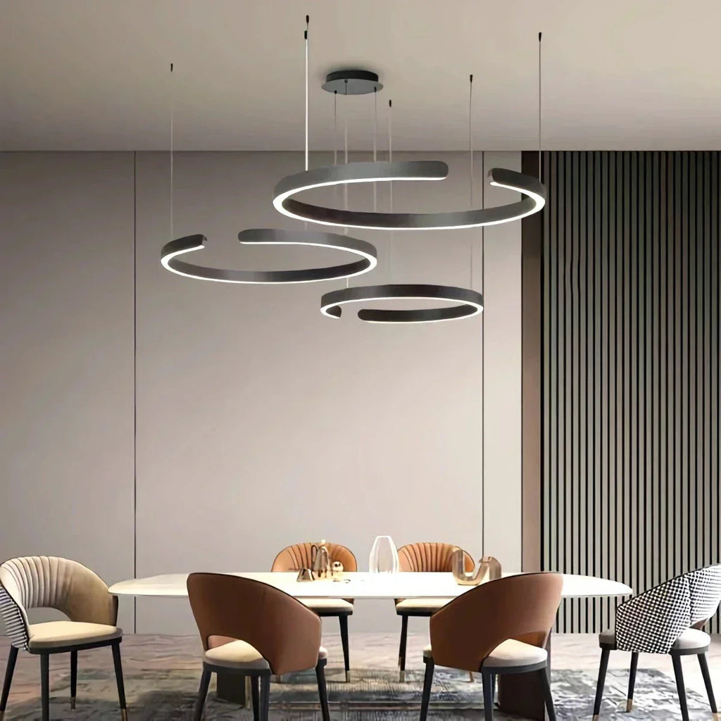 Sleek Circular LED Ring Chandelier For Living Room Decor