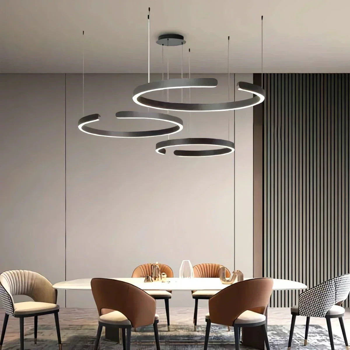 Sleek Circular LED Ring Chandelier For Living Room Decor