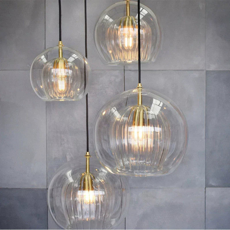 Scandinavian Pendant Glass Globe Light For Modern Living Spaces