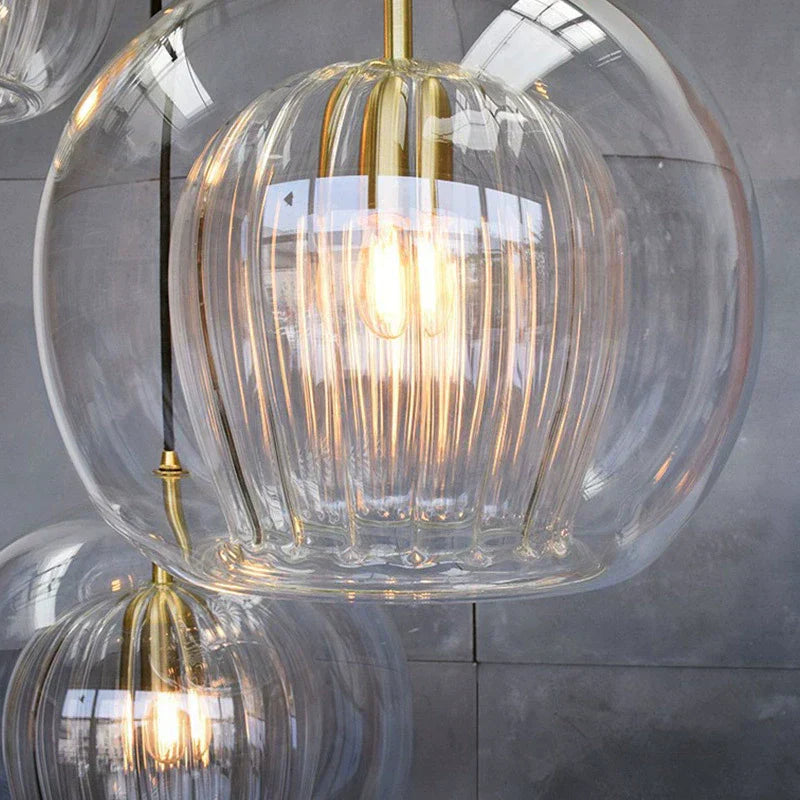 Scandinavian Pendant Glass Globe Light For Modern Living Spaces