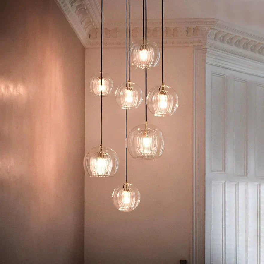 Scandinavian Pendant Glass Globe Light For Modern Living Spaces