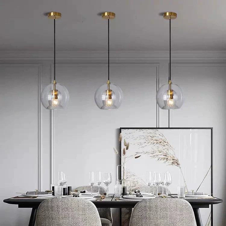 Scandinavian Pendant Glass Globe Light For Modern Living Spaces