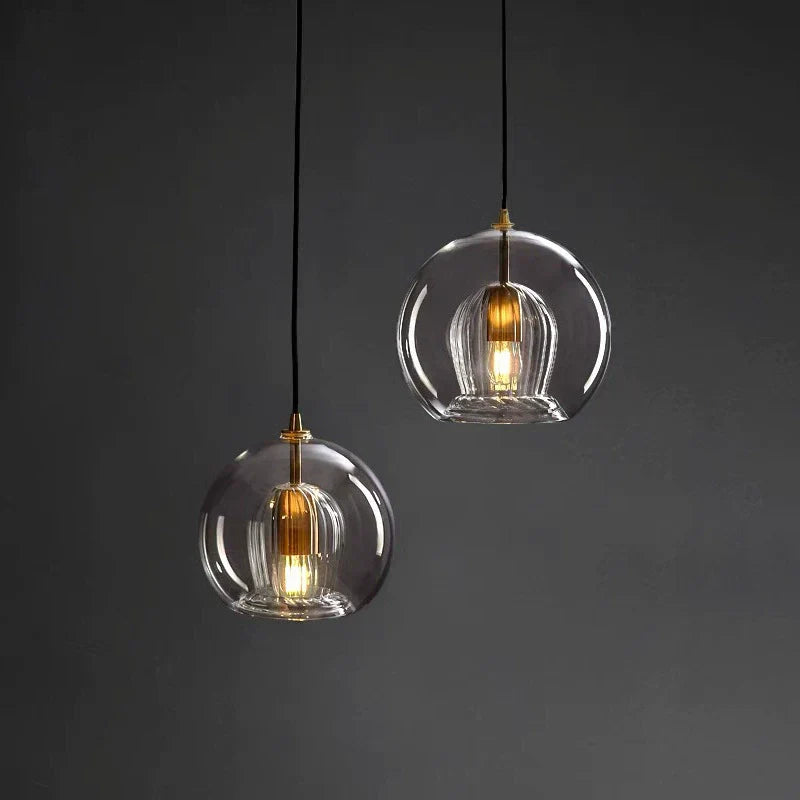 Scandinavian Pendant Glass Globe Light For Modern Living Spaces