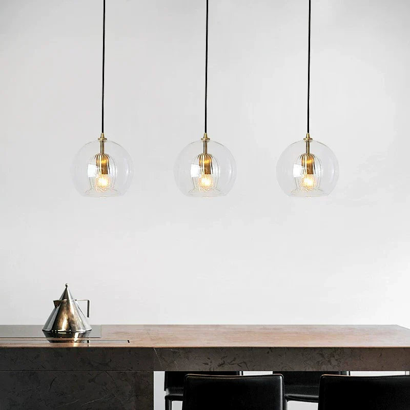 Scandinavian Pendant Glass Globe Light For Modern Living Spaces