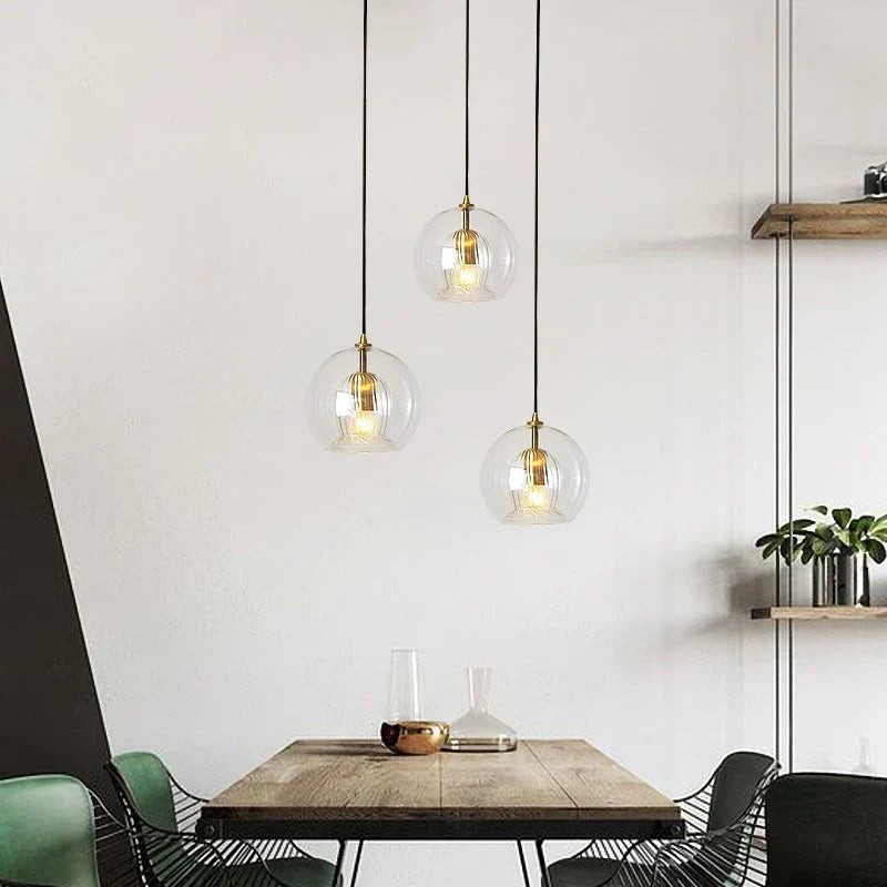 Scandinavian Pendant Glass Globe Light For Modern Living Spaces