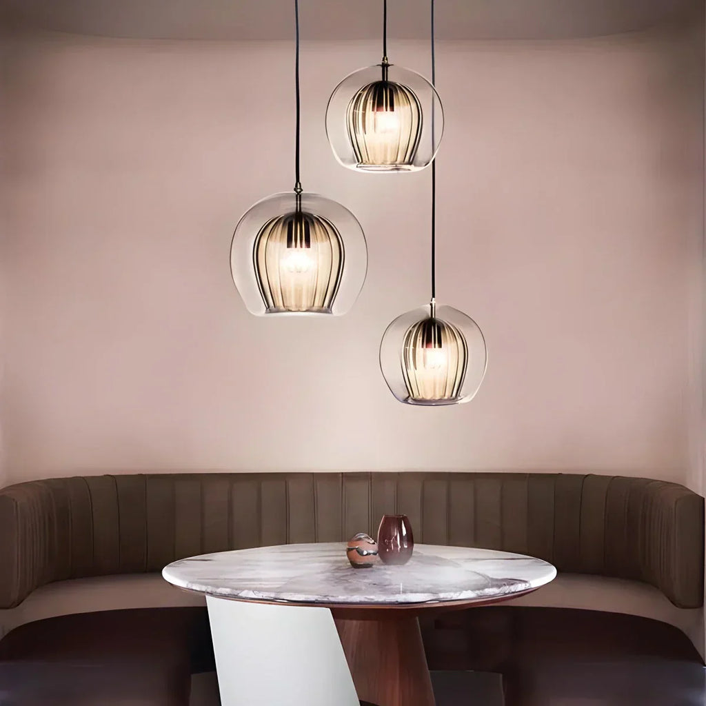 Scandinavian Pendant Glass Globe Light For Modern Living Spaces