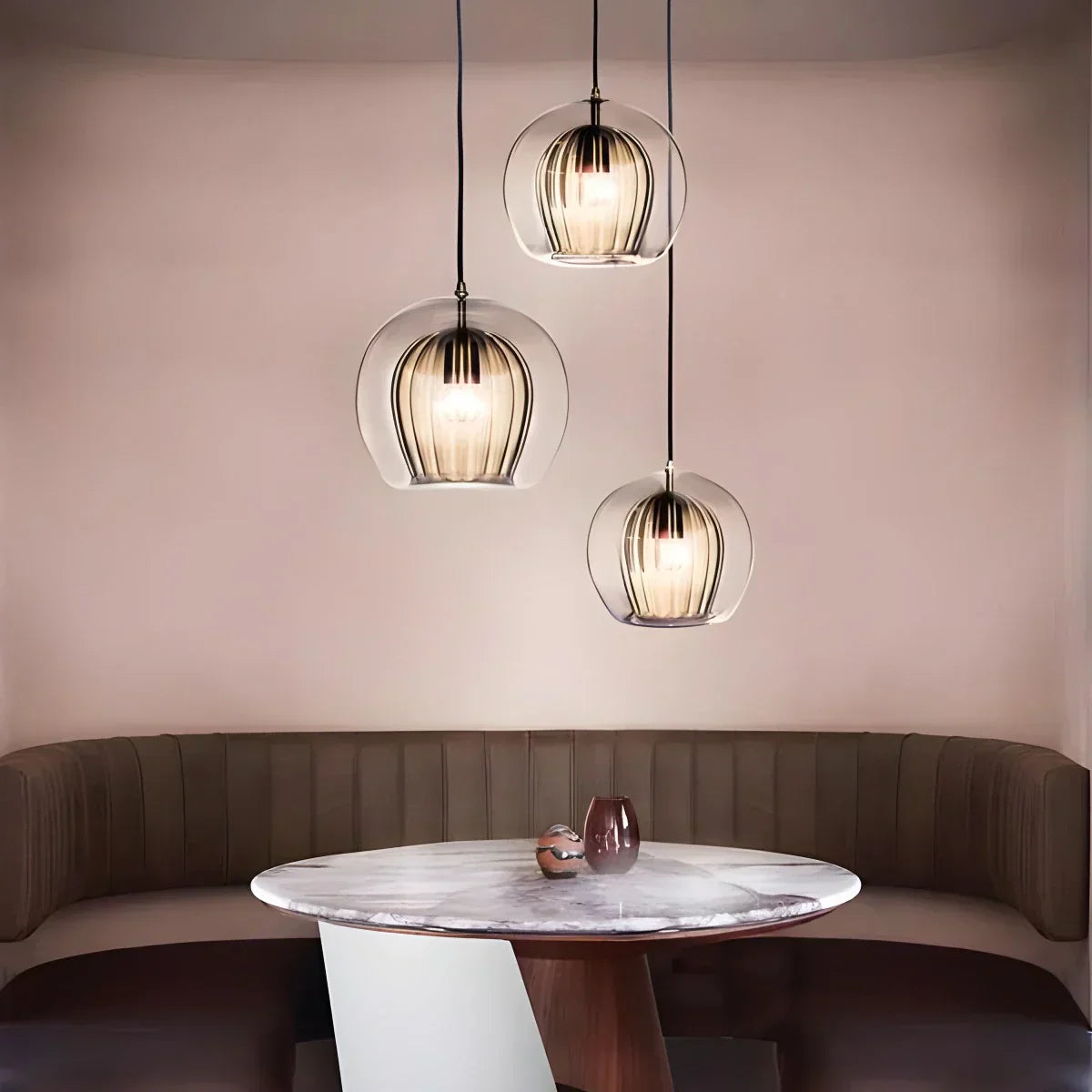 Scandinavian Pendant Glass Globe Light For Modern Living Spaces