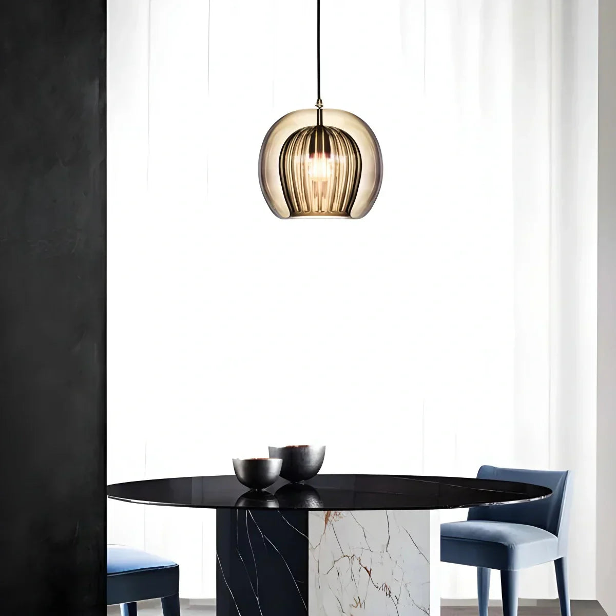 Scandinavian Pendant Glass Globe Light For Modern Living Spaces