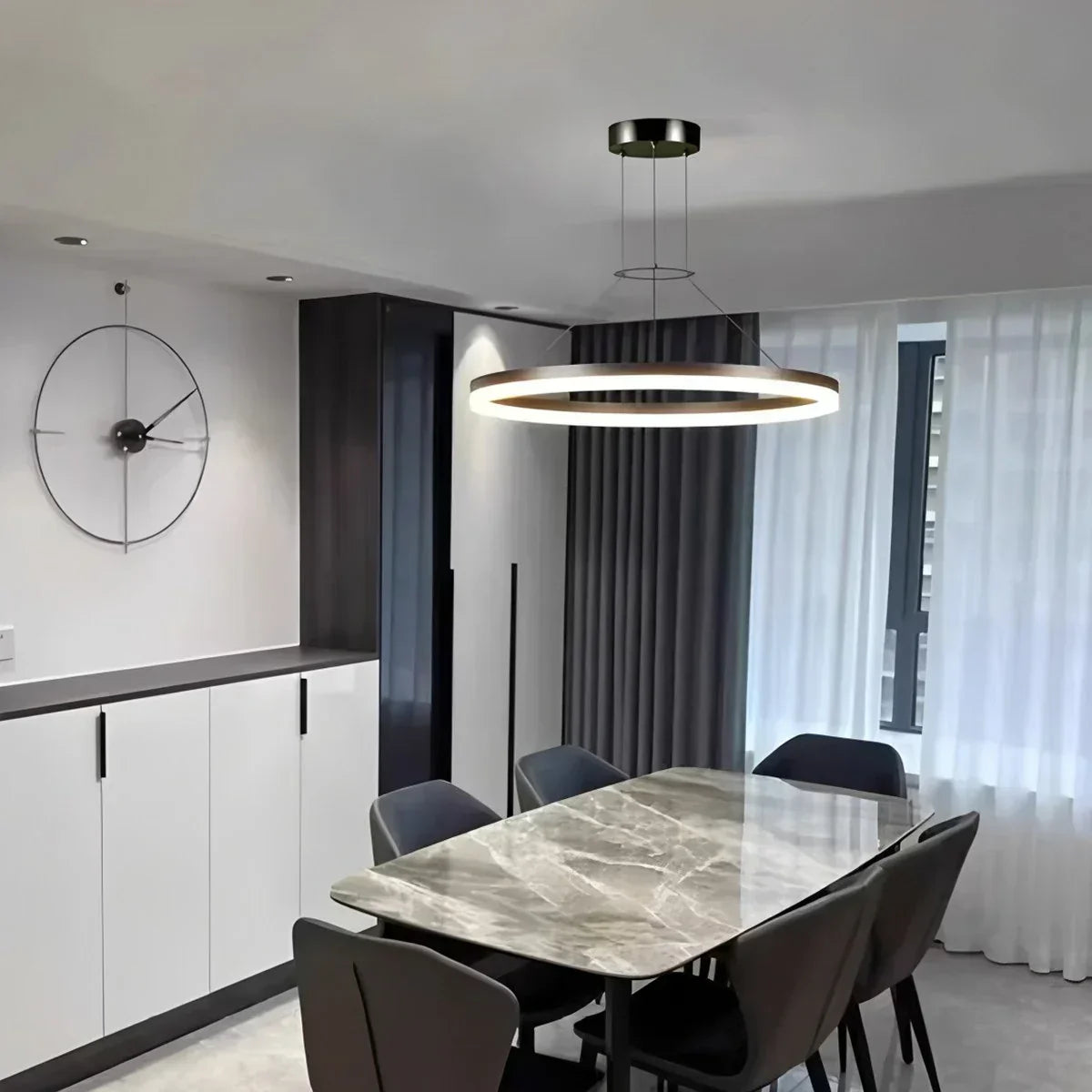 Round Pendant Light For Living Rooms And Kitchens With LED