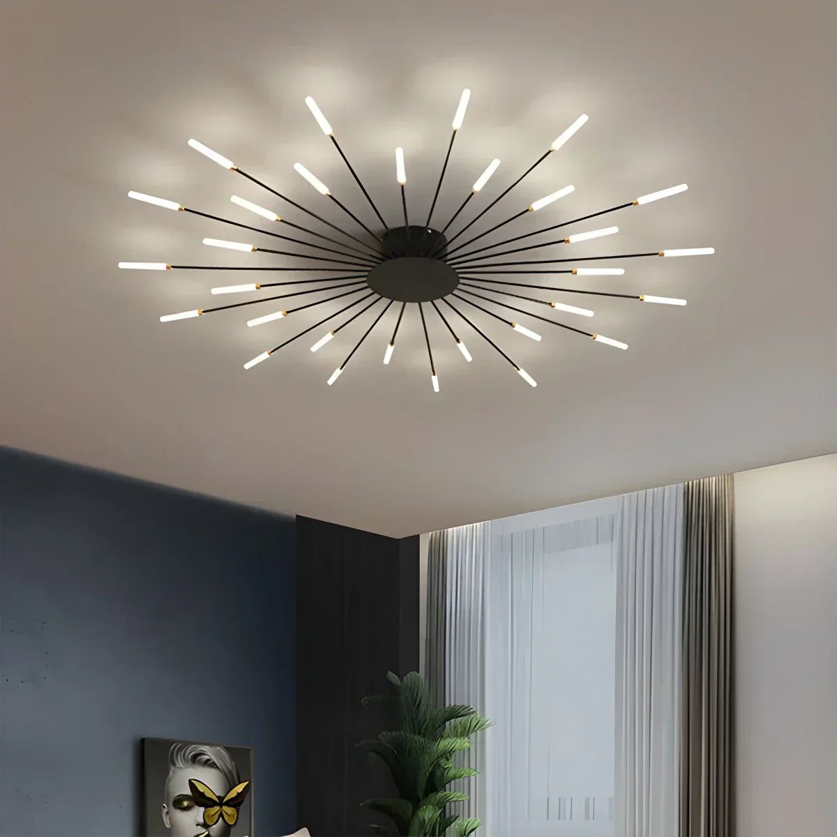 Fireworks-Inspired Starburst Ceiling Fixture For Modern Homes