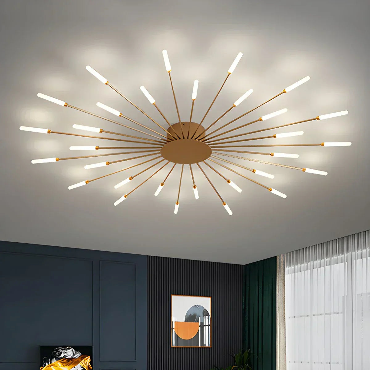 Fireworks-Inspired Starburst Ceiling Fixture For Modern Homes