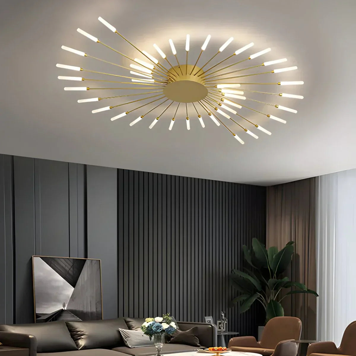 Fireworks-Inspired Starburst Ceiling Fixture For Modern Homes