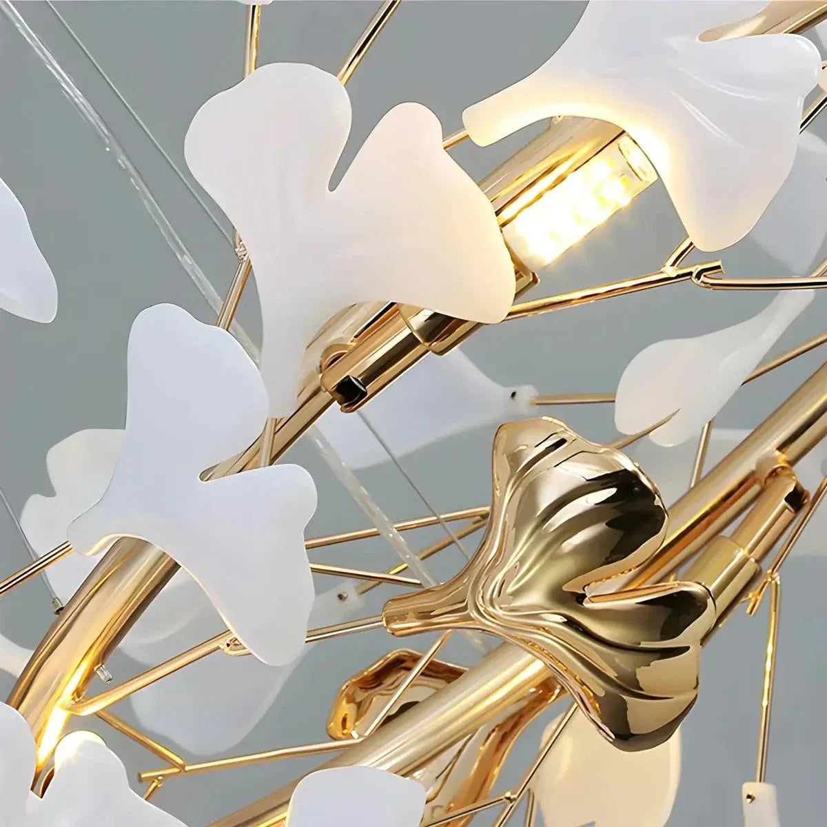 Ginkgo Chandelier For Living Room, Leaf-Inspired Modern Pendant Light