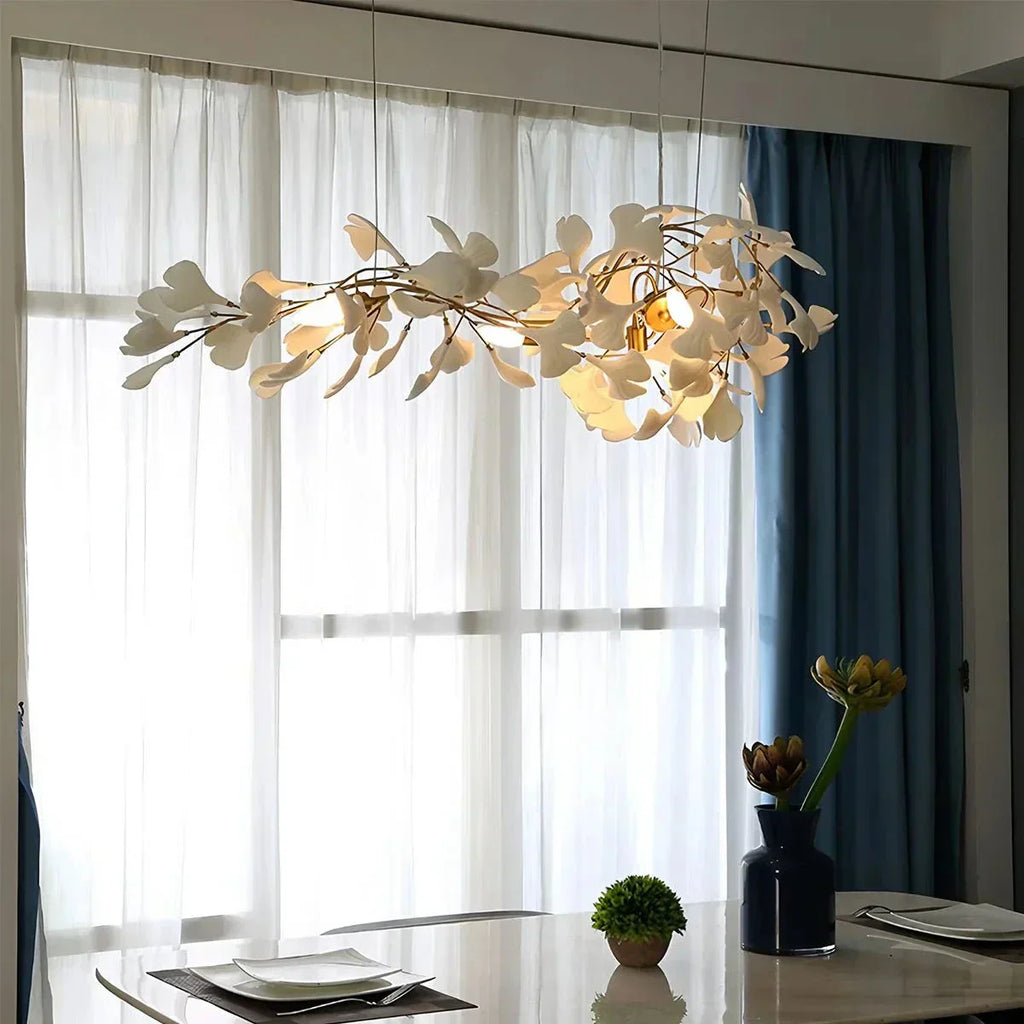 Ginkgo Chandelier For Living Room, Leaf-Inspired Modern Pendant Light