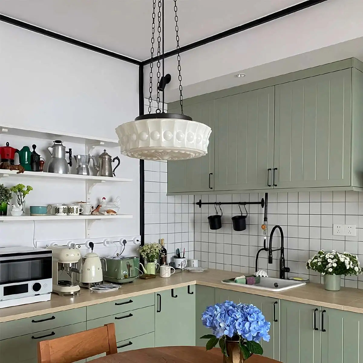 Hailie Vintage French Pendant Light With Dome for Living Room