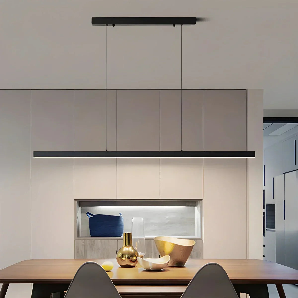 Contemporary Slim Pendant Light For Kitchen Island, Modern Fixture