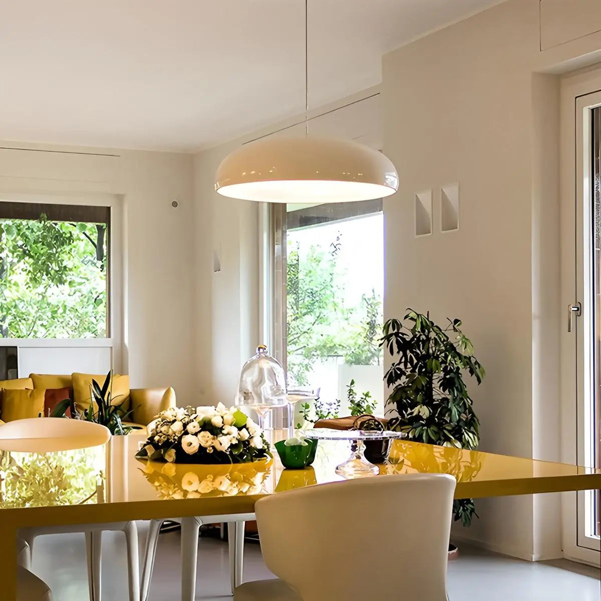 Sleek Contemporary Pendant Light Over Kitchen Island Fixture