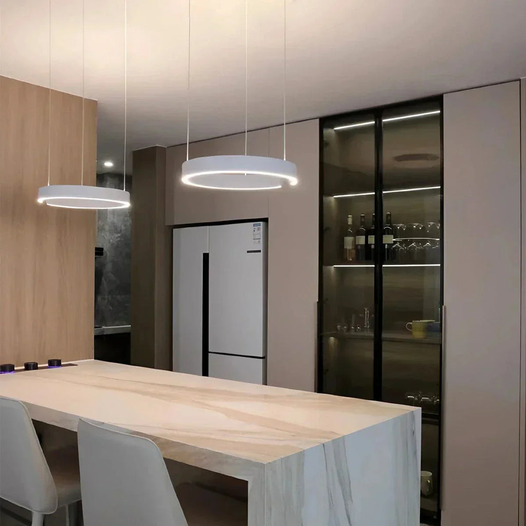 Sleek Circular LED Ring Chandelier For Living Room Decor