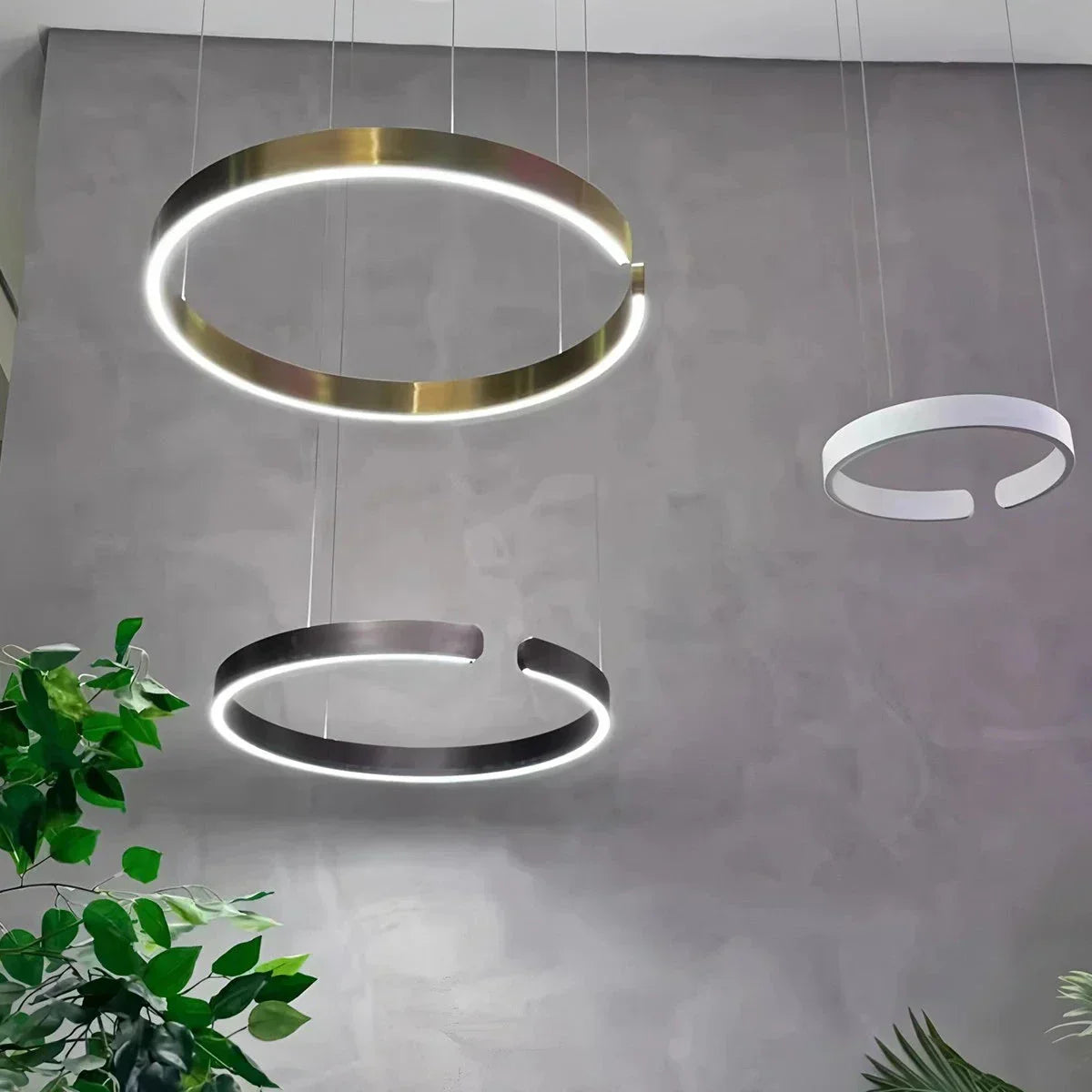 Sleek Circular LED Ring Chandelier For Living Room Decor