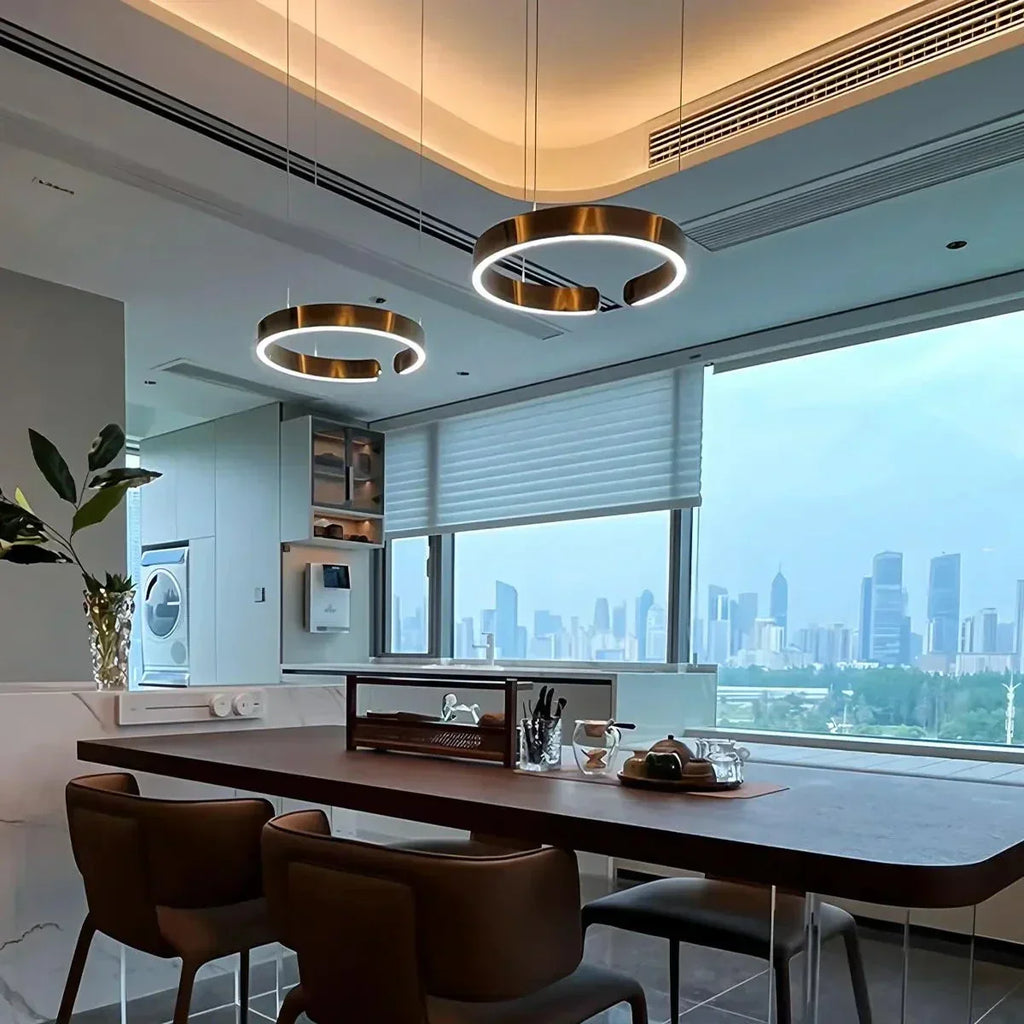 Sleek Circular LED Ring Chandelier For Living Room Decor